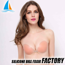 Sexy Ladies desnuda sin tirantes push up sujetador de silicona